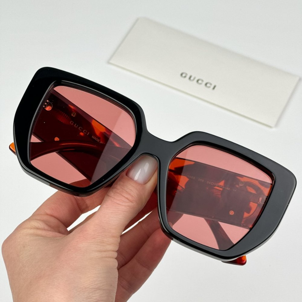 Gucci GG0956S 009 BRAND NEW Sunglasses Black Havana Orange Cat Eye Unisex - Picture 3 of 11